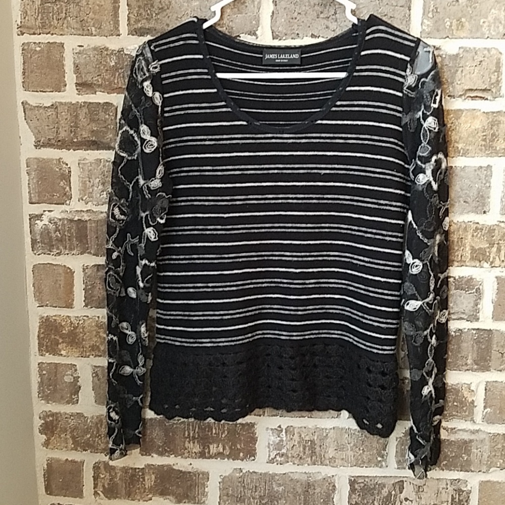 💥❤James Lakeland Floral &Striped Pullover Sweater